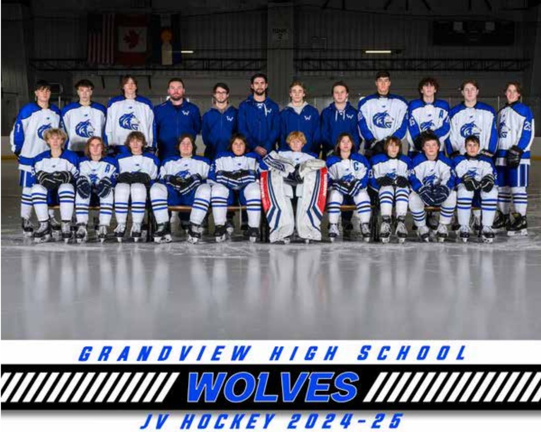 Grandview Wolves JV hockey team photo, 2024-25